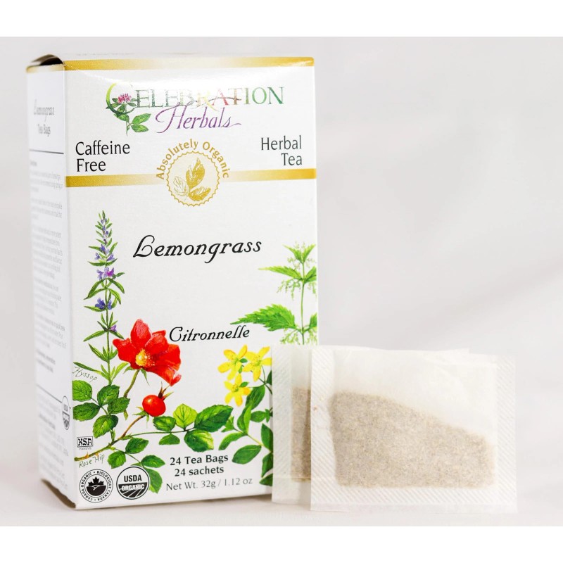 Celebration Herbals 24 Count Dried Lemon Grass Tea Bags Caffeine