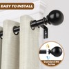 KAMANINA Curtain Rods for Windows 48 to 84 Inches, Black