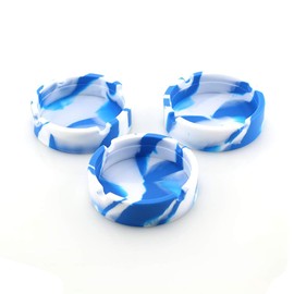 2Pack Silicone Ashtray, JCSMARTEC Unbreakable Rubber High Temperature Heat Resistant Portable for Office Home Decor (Round)