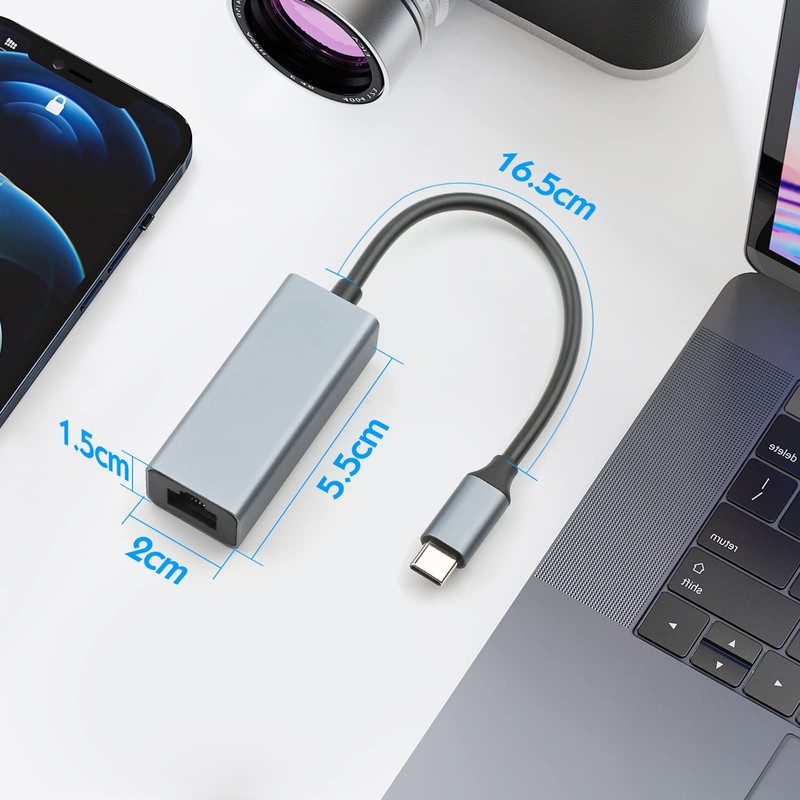 HEEDU Adaptador USB C a Ethernet, RJ45 a Tipo C