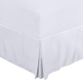 Utopia Bedding Valance Sheet Super King - Soft Brushed Polyester-Microfibre - Pleated - Fits Under the Mattress & Down to the Floor - Base Bed Skirt (White)