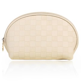 WeddHuis 1 Stück Damen Schminktasche, Damen Reise-Schminktasche Organizer (beige)