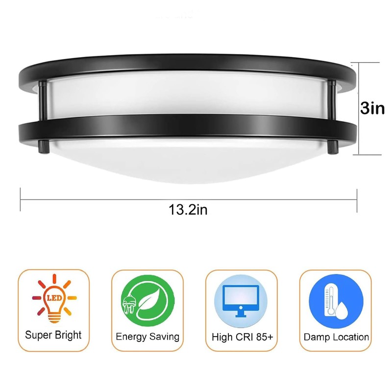 12 inch 36W Dimmable LED Ceiling Light Fixture, Flush Mount