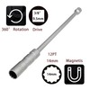 ZKTOOL 14mm Long Rod Universal Joint Magnetic Spark Plug Wrench,