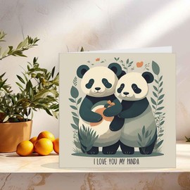 Panda Anniversary Card - Cute Panda Love You - boyfriend Girlfriend Wife Husband