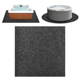 Cheungren 90"X90" Hot Tub Pad, Reusable Above Ground Pool Protector Mat, Large Inflatable Hot Tub Pad Waterproof Slip-Proof Backing Washable Protector Mat for Spa Pool Indoor Outdoor