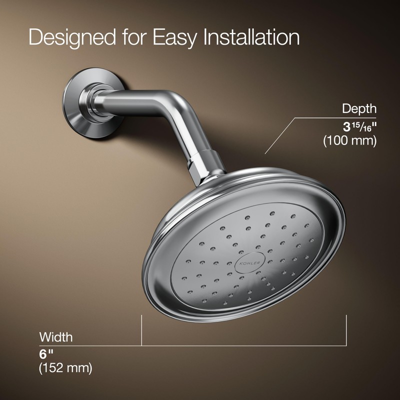 Kohler 72773-CP Artifacts® Single-function showerhead, 2.5 gpm, Polished Chrome