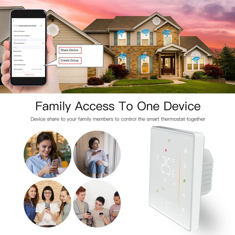 Smart Thermostat WiFi Programmable Phone App Control Water Floor Heating