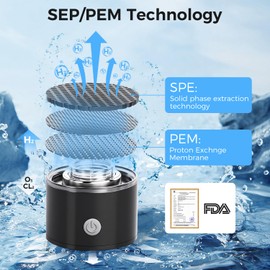 2025 New Hydrogen Water Bottle, 15OZ Hydrogen Water Generator Bottles 3000PPB in 3 Min with SPE & PEM Technology Portable Rechargeable Hydrogen Rich Glass Health Care Gifts for Family, Friends, Travel