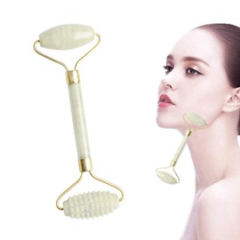 ORILEY OR-GB05 Facial Massager Double Sided Face Roller Natural Jade Massage Stone Beauty Tool for Face Neck Toning, Firming & Serum Application, (1 Pc)