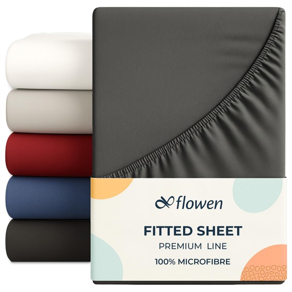 Flowen Fitted Sheet, 120 x 200 cm, Microfibre Fitted Sheet