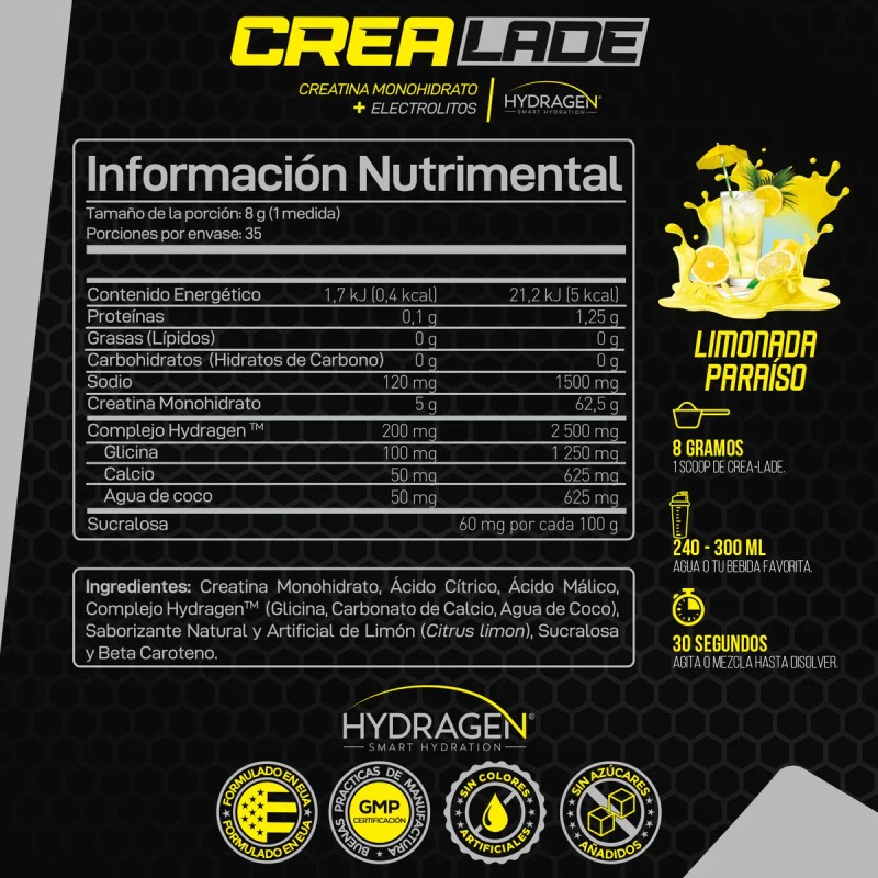 Forzagen Crea-lade Creatina Con Electrolitos Limonada 280 g