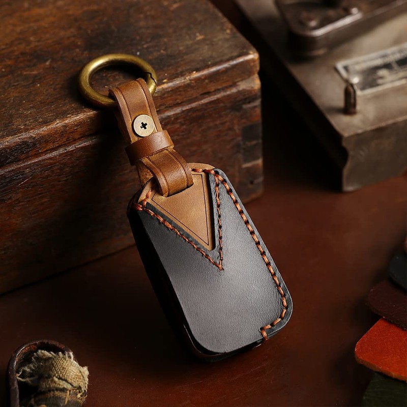 ontto Key Fob Cover Genuine Leather Key Holder Full Cover