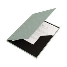 Bigso Box of Sweden PAULINA A4 Folder with Elastic Band - Fibreboard and Paper in Linen Look - Portfolio Folder for Documents, Files, Documents etc. - Mint Green