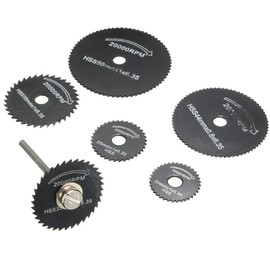 6pcs 1/8" HSS High Speed Steel Circular Saw Blades for Dremel Fordom Drills Rotary Tool W/Shank by Lukcase