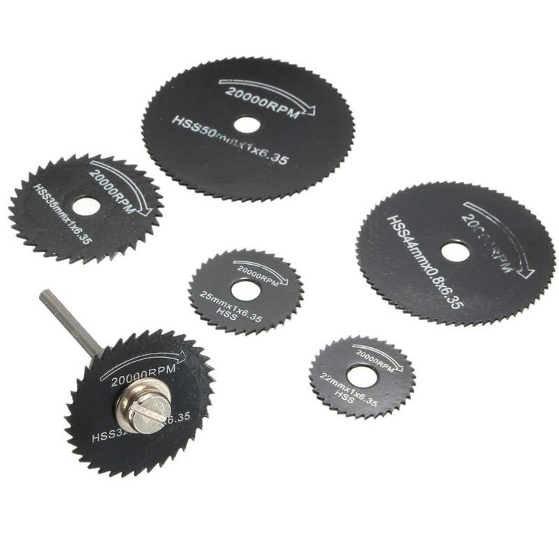 6pcs 1/8" HSS High Speed Steel Circular Saw Blades for
