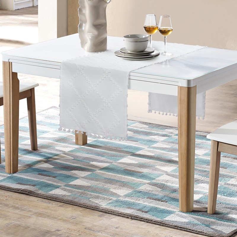 LLCUTESHOP White Table Runner, 33 x 183 cm 13 x