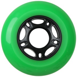 Player's Choice Outdoor Inline Skate Wheels 89a 4-Pack - Choose Size, Color, and Bearings (Green, 80mm 4-pk, ABEC 5 Bearings)