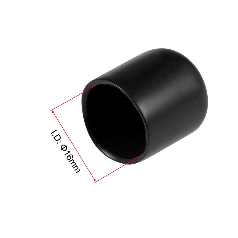 sourcing map 10pcs Rubber End Caps 16mm ID Vinyl Round