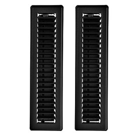 Imperial RG0164 2.25 x 12-Inch Louvered Floor Register, Matte Black, 2 Pack