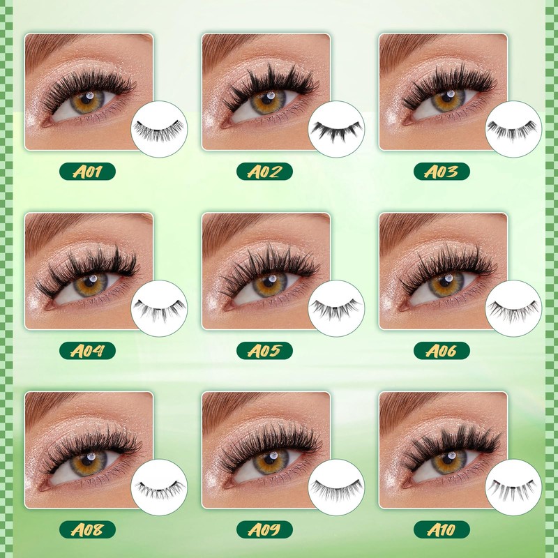 KEYYOU Daily Wear Reusable Magnetic Eyelashes 2 Pair with Applicator