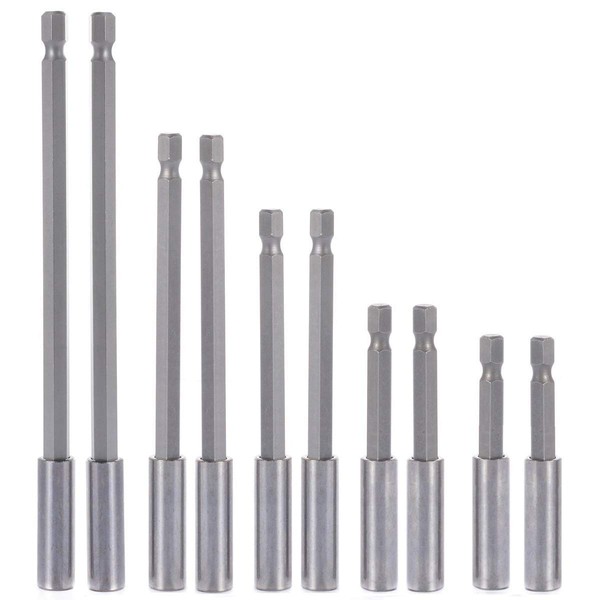 QISF 10-Pieces 1/4" Hex Shank Magnetic Screwdrivers Bit Extension Holder