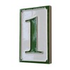 House Numbers Hand-painted Italian Ceramic Numbers Tiles Simple Green Design, Tile Size: 11cm x 7cm (Green Number 1)