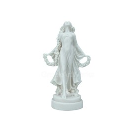 Flora Goddess Golden Maiden of Blossoms Flowers Cast Marble Statue Sculpture
