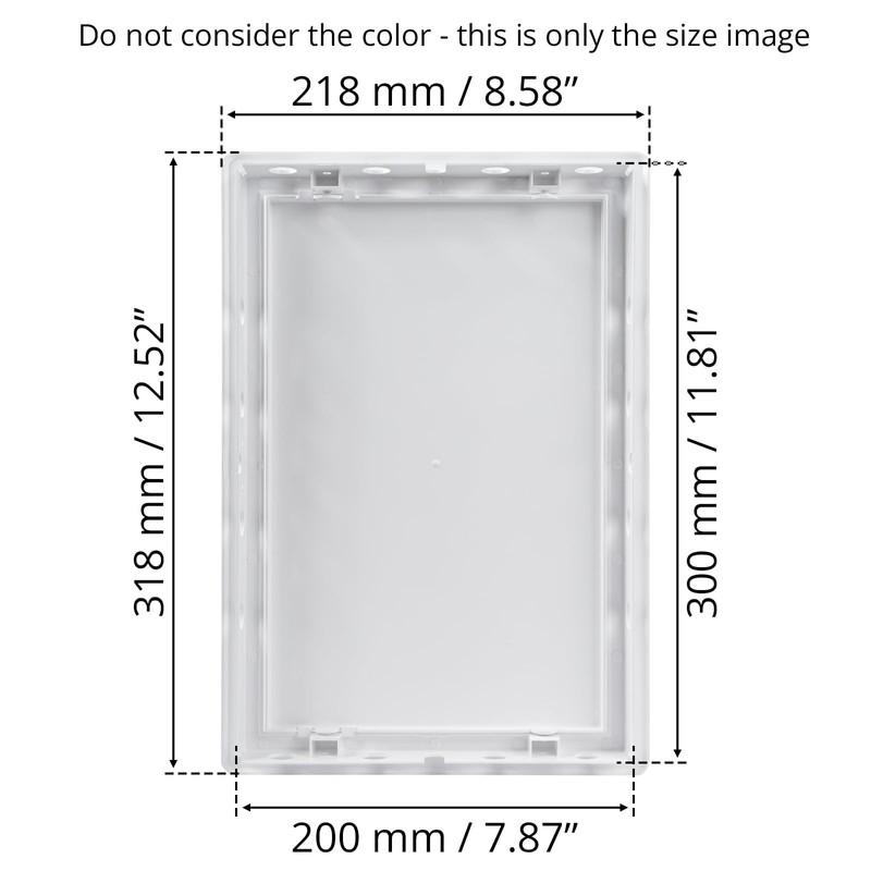 HVAC OV 8 x 12 Inch White Rectangular ABS Plastic