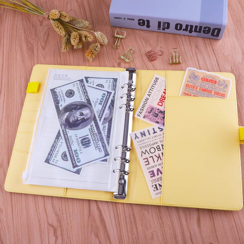 Antner A5 PU Leather Binder 6 Ring Notebook Binder Cover