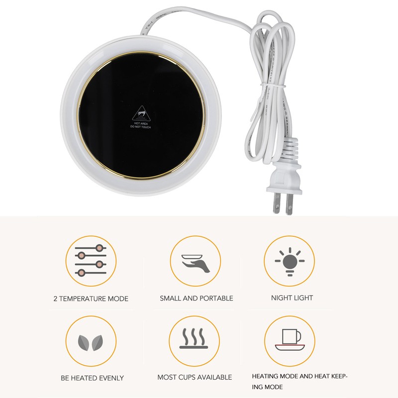Electric Cup Warmer Constant Temperature 2 Modes LED Light Desk