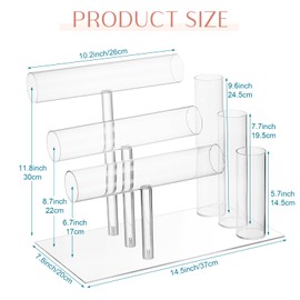 Beeveer 3-Tiers Acrylic Headband and Scrunchie Holder Stand Clear Acrylic Headband Organizer Stand Clear Hair Tie Storage Display Organizer for Women and Girls