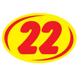 Bold Year Model Signs Black and Chartreuse, Oval, Adhesive Windshield Year Model Sign, Durable, Waterproof Vinyl EZ-Line EZ226 (Red Yellow, 2022)