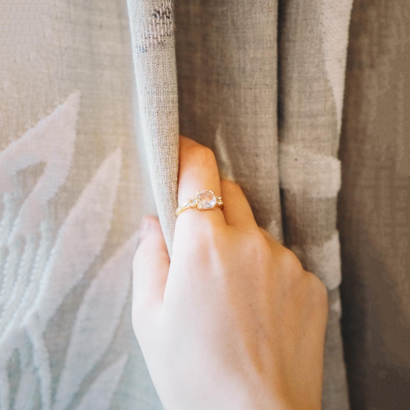 Philip Jones Gold Plated Adjustable Three Stone Ring Created with