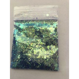 the glitters world Super Sparkling Glitter Hexagon Mix-U Choose Color-Nail Art Craft-US-1tsp - Sea Green Turquoise