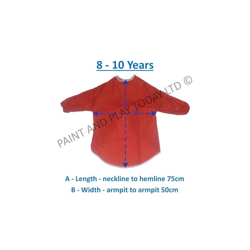 Childrens Kids Waterproof Play Apron - Age 8-10 Years -