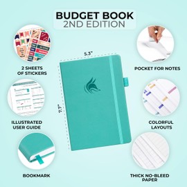 Clever Fox Budget Book 2.0 – Financial Planner & Expense Tracker Notebook. Monthly Budgeting Money Organizer. Compact, 13.5x19cm (Turquoise)