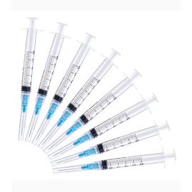 100 Pack 3ml/cc Measuring Tools with 23Ga, Plastic Laboratory Supplies Individually Sealed Packaging (3ml/cc-23G, 100pack)