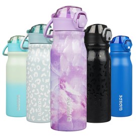 BJPKPK Water Bottle With Straw 25oz Insulated Water Bottles Reusable Stainless Steel Metal Thermos With Leak Proof Lockable Lid And Carry Handle,Dawn