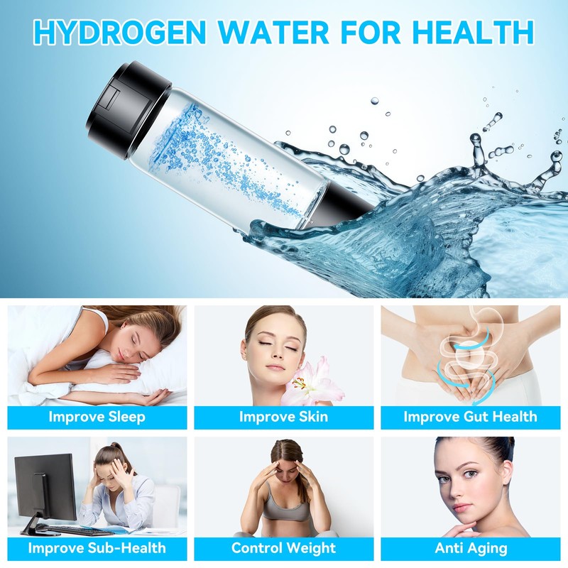 Hydrogen Water Bottle New, Portable Hydrogen Water Bottle Generator with
