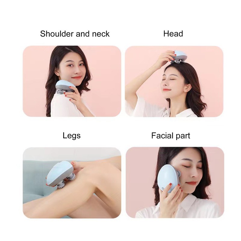 Electric Scalp Massager Cordless Head Massager with 4 Kneading Heads