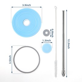 40 oz Tumbler Lid, Leak Proof Magnetic Lid, Spill Proof Straw Lid, Replacement Lid for 40 oz Straw Mug, Replacement Magnetic Lid (Blue), MKDR-01A