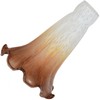 Bieye LS09S Lily Flower Blown Glass Lampshade (White Brown, Opening
