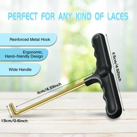 WOOPSOO 2 PCS Shoe Lace Tightener Tool, Stainless Steel Sports Skate Key Tool Shoe Lace Puller, Outdoor Heights Lace Tool for Ice-Skates, Skate Key Trampoline Spring Pull Tool Kit