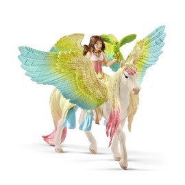 Schleich Bayala - 3 PC Surah and Pegasus Fairy Toy Set - Poseable Fairy Figurine, Unicorn Figure with Magnetic Saddle - Fantasy Playsets for Girls and Boys - Imaginative Play for Kids Ages 5+ | 70566