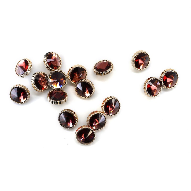 Craftisum Decorative Red Rhinestone Resin Sewing Shank Buttons 50 pcs