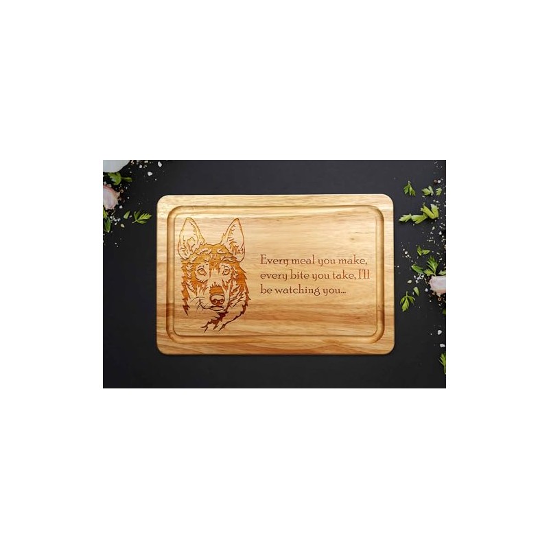 Siberian Husky Wooden Chopping Board 30 x 20 cm