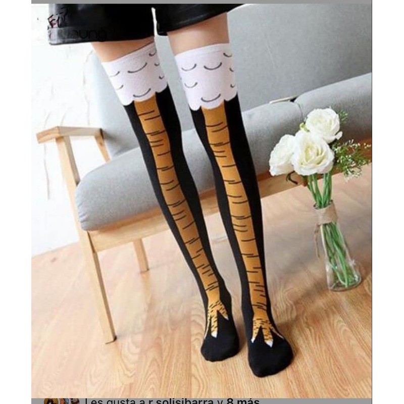 Calcetas Largas Calcetines Patas De Pollo Gallo Divertidas