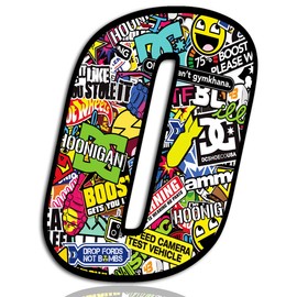 Biomar Labs® 1 x Vinyl Sticker Bomb Wrap Auto Moto Motocross Motosport Start Racing Number 0 Rally Race Car Bike Motorcycle Tuning N 200