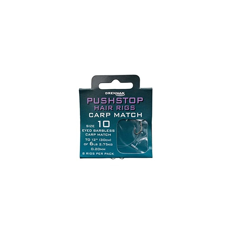 DRENNAN CARP MATCH QUICKSTOP HAIR RIGS SIZE 12 - HNQCMA012